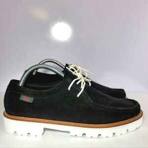Black Suede Loafers with White Soles